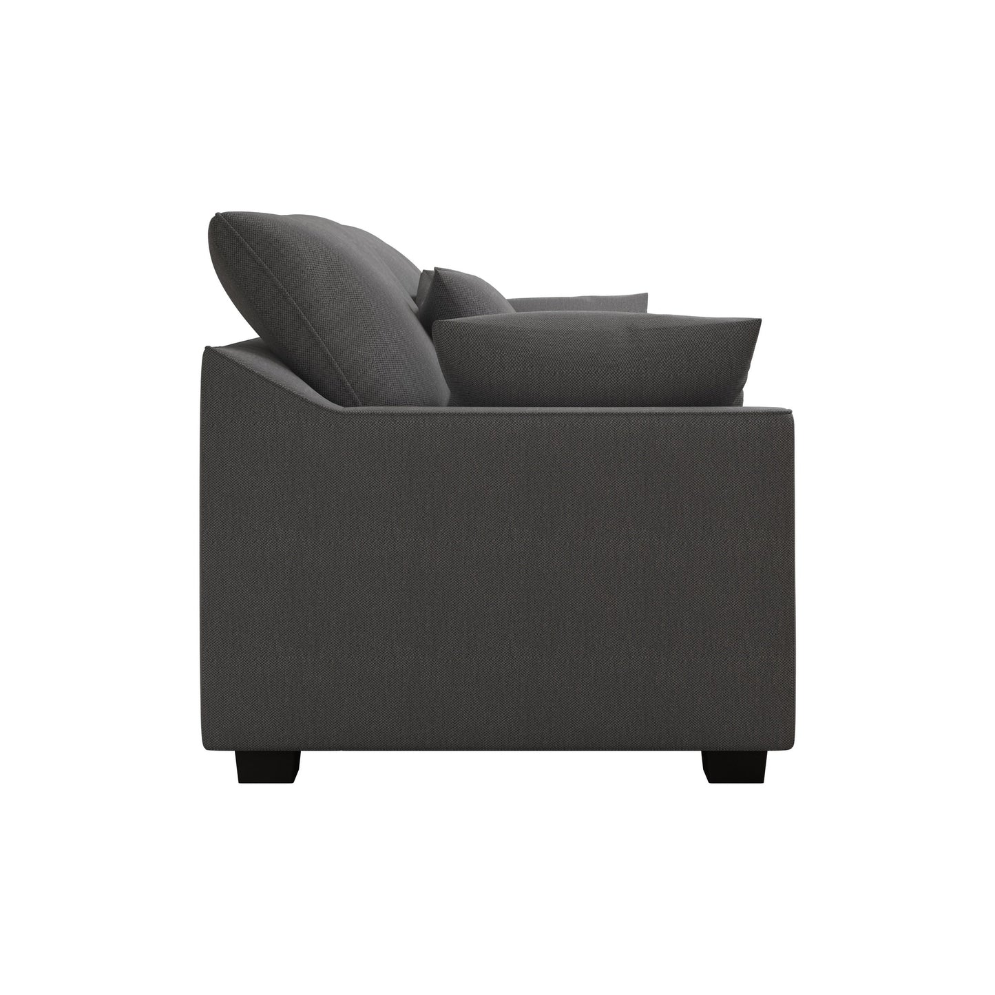 Canapé 3 places gris moderne en polyester 78,7 avec coussins et pieds en bois massif pour le salon