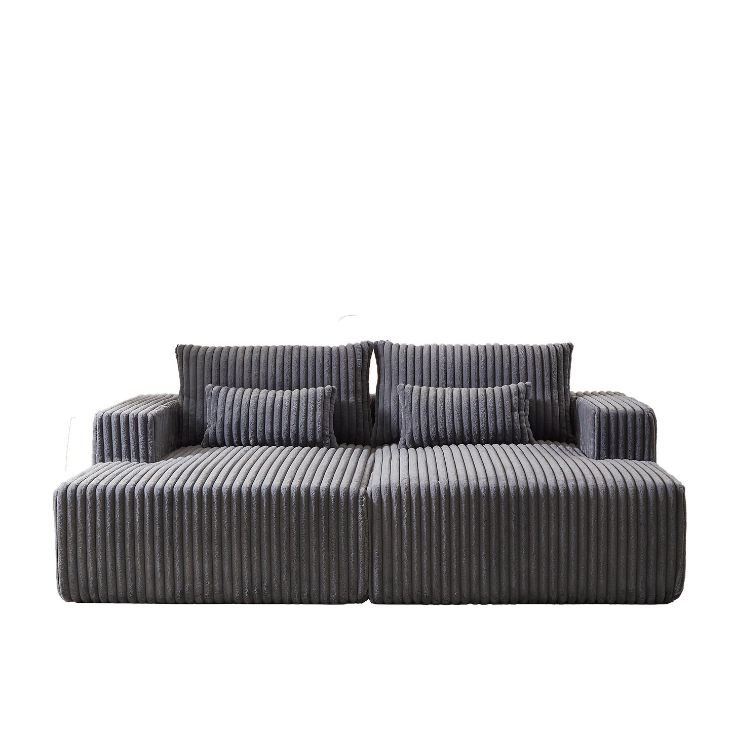 Canapé-lit sectionnel gris moderne 87 Cloud Plush avec coussins pour salon