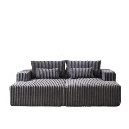 Canapé-lit sectionnel gris moderne 87 Cloud Plush avec coussins pour salon