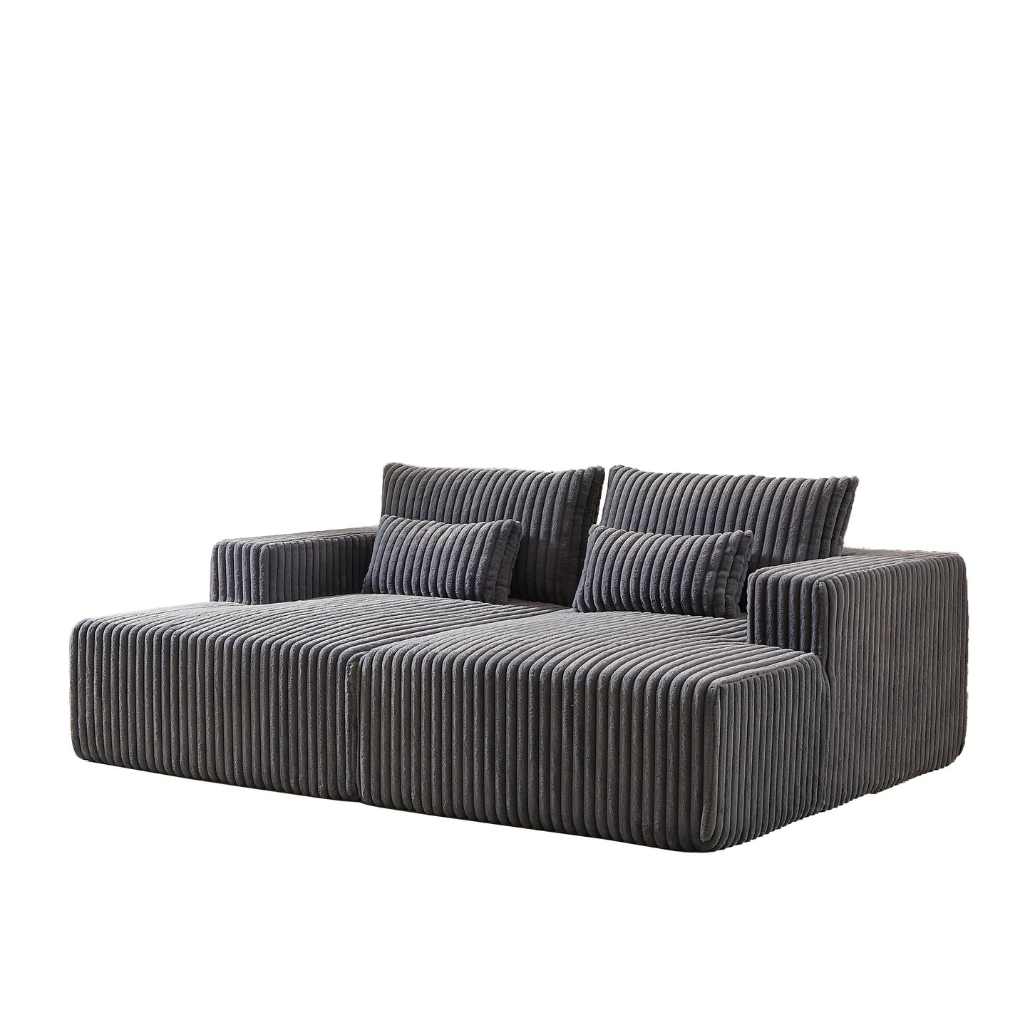 Canapé-lit sectionnel gris moderne 87 Cloud Plush avec coussins pour salon