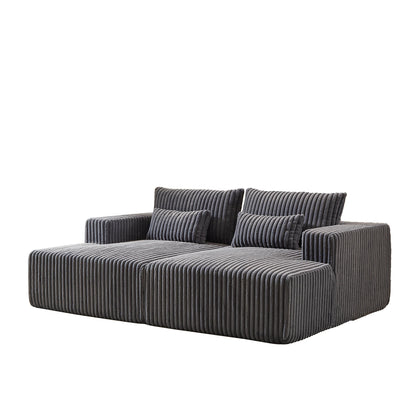 Canapé-lit sectionnel gris moderne 87 Cloud Plush avec coussins pour salon