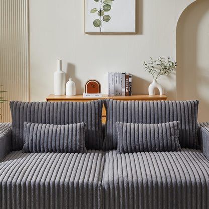 Canapé-lit sectionnel gris moderne 87 Cloud Plush avec coussins pour salon