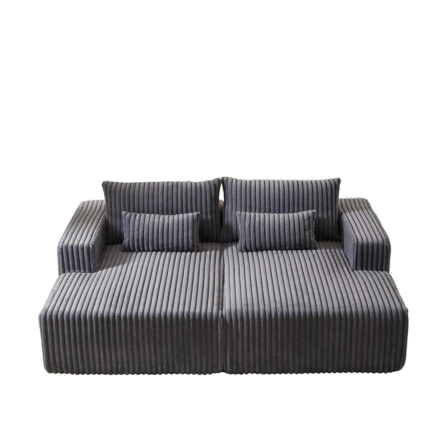 Canapé-lit sectionnel gris moderne 87 Cloud Plush avec coussins pour salon