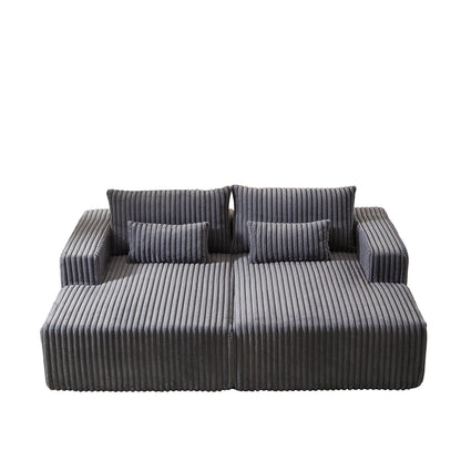 Canapé-lit sectionnel gris moderne 87 Cloud Plush avec coussins pour salon