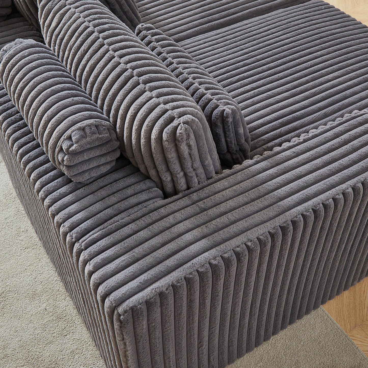 Canapé-lit sectionnel gris moderne 87 Cloud Plush avec coussins pour salon