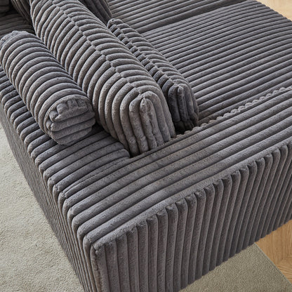 Canapé-lit sectionnel gris moderne 87 Cloud Plush avec coussins pour salon