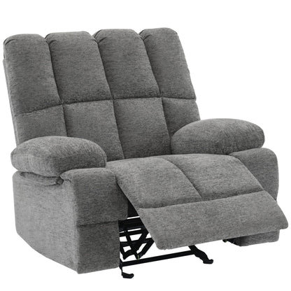 Fauteuil inclinable manuel extra-large surdimensionné gris avec inclinaison à 160 degrés et fonction bascule à 30 degrés