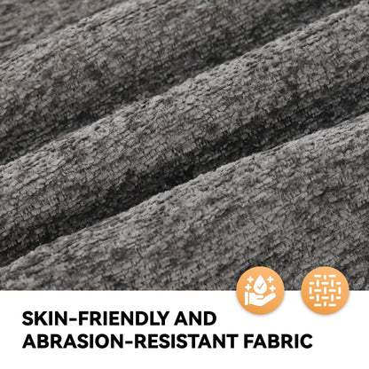 Fauteuil inclinable manuel extra-large surdimensionné gris avec inclinaison à 160 degrés et fonction bascule à 30 degrés