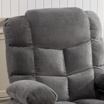 Fauteuil inclinable à bascule surdimensionné gris avec chauffage et chargement USB