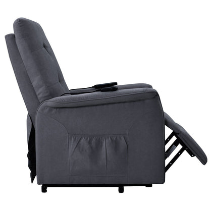 Fauteuil inclinable électrique gris pour personnes âgées avec massage réglable et télécommande