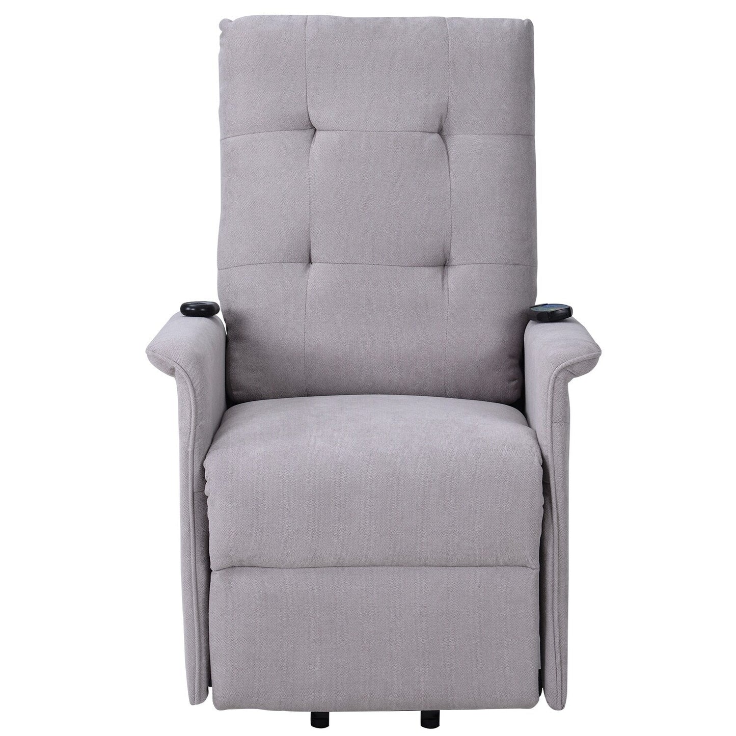 Fauteuil inclinable électrique gris pour personnes âgées avec massage et télécommande