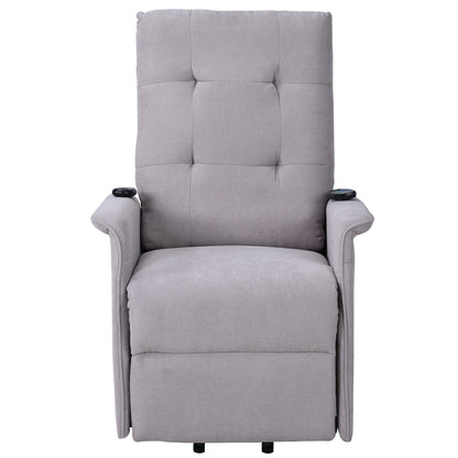 Fauteuil inclinable électrique gris pour personnes âgées avec massage et télécommande
