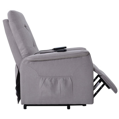 Fauteuil inclinable électrique gris pour personnes âgées avec massage et télécommande
