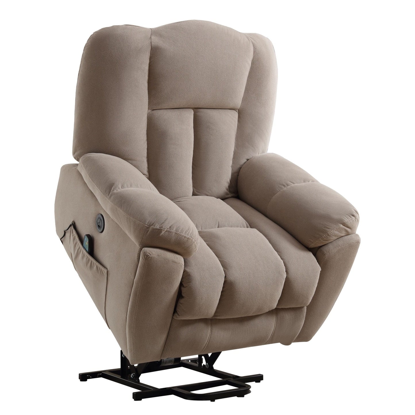 Fauteuil inclinable électrique gris avec chauffage, massage, port USB et positions infinies
