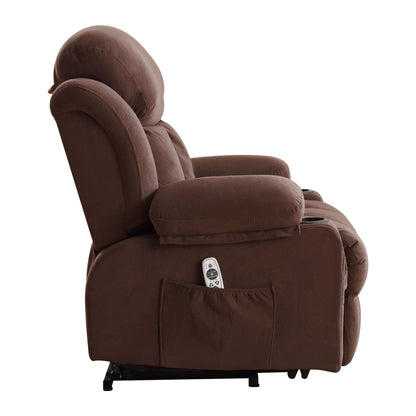Fauteuil inclinable électrique gris avec chauffage, massage, port USB et télécommande