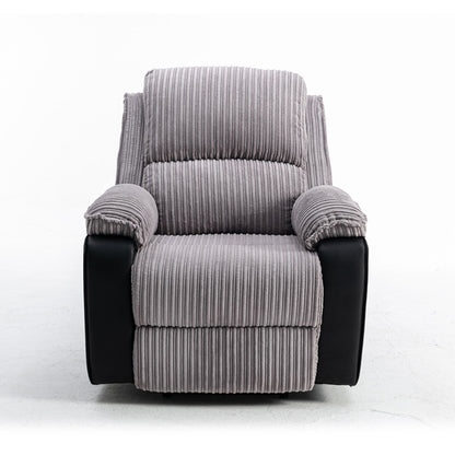 Fauteuil inclinable gris avec télécommande électrique, dossier et repose-pieds réglables pour un confort ultime dans le salon