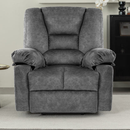 Fauteuil inclinable électrique gris adapté aux personnes âgées avec massage et chauffage, supporte jusqu'à 330 lb, inclinaison réglable jusqu'à 150 °