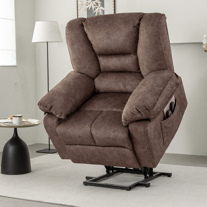 Fauteuil inclinable électrique gris adapté aux personnes âgées avec massage et chauffage, supporte jusqu'à 330 lb, inclinaison réglable jusqu'à 150 °