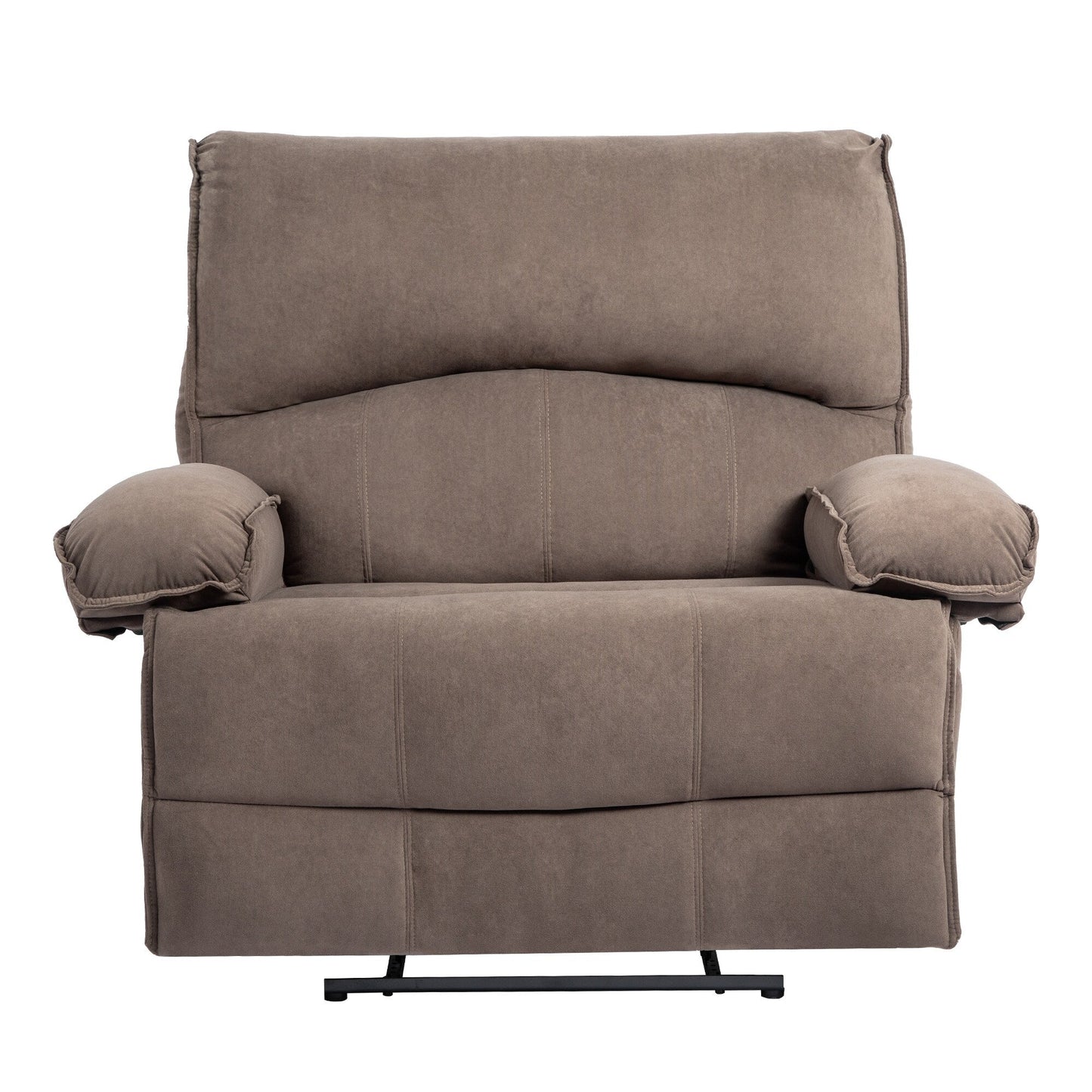 Canapé inclinable spacieux gris avec revêtement en polaire douce et coussin de massage chauffant