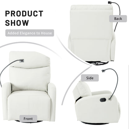 Fauteuil inclinable pivotant gris avec support de téléphone et repose-pieds