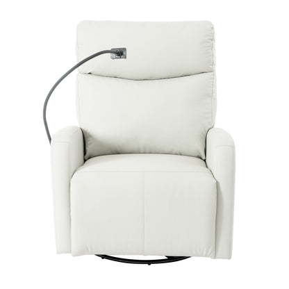 Fauteuil inclinable pivotant gris avec port USB, inclinaison électrique et confort rembourré