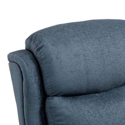 Fauteuil de massage inclinable capitonné gris avec oreiller, chauffage, télécommande et inclinaison manuelle - 5 modes de massage, poche latérale