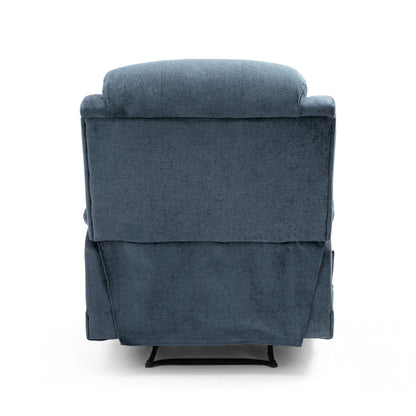 Fauteuil inclinable de massage capitonné gris avec chauffage, 5 modes de massage, inclinaison manuelle, télécommande et poche latérale