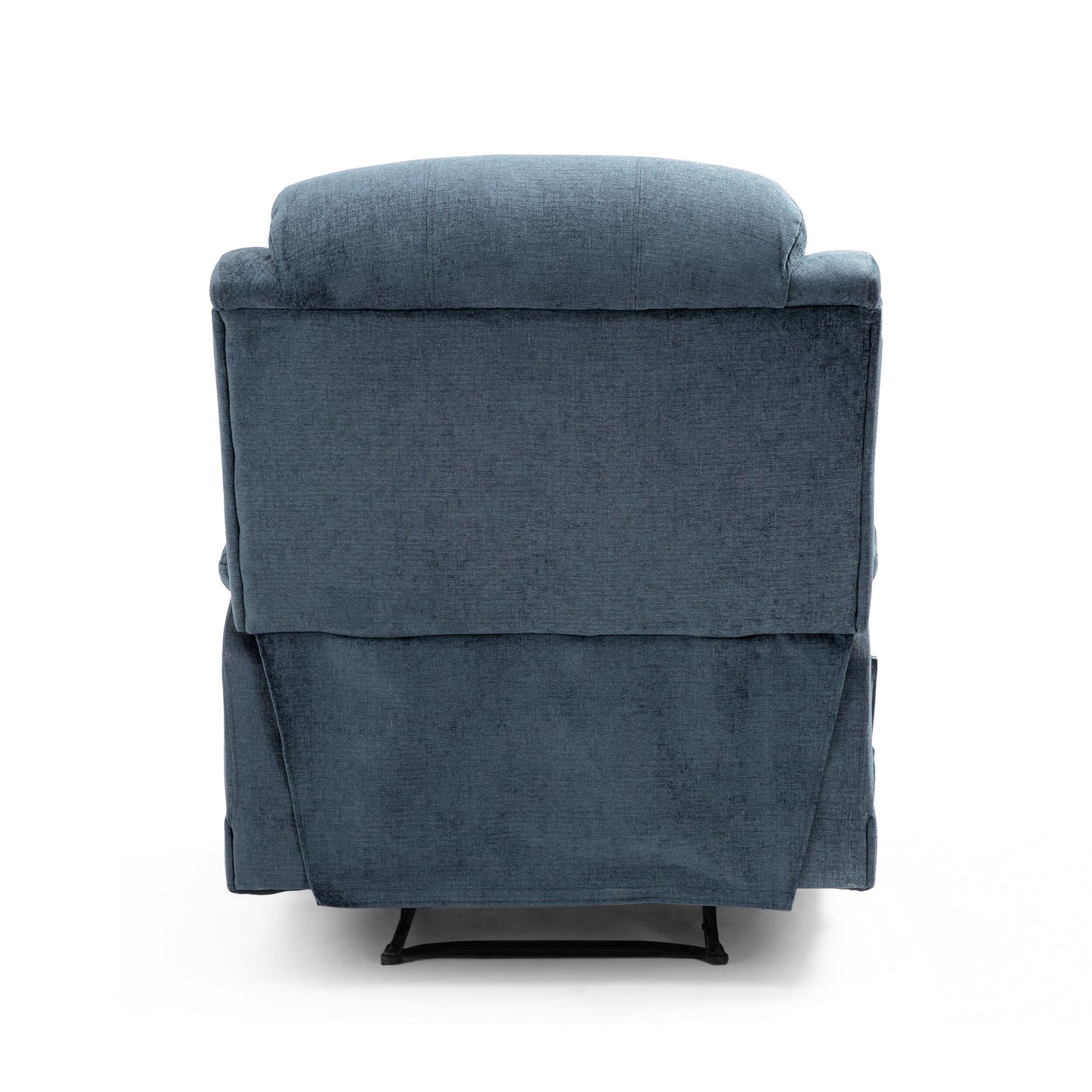 Fauteuil de massage inclinable gris capitonné avec chauffage, télécommande et inclinaison manuelle - 5 modes de massage, rangement latéral
