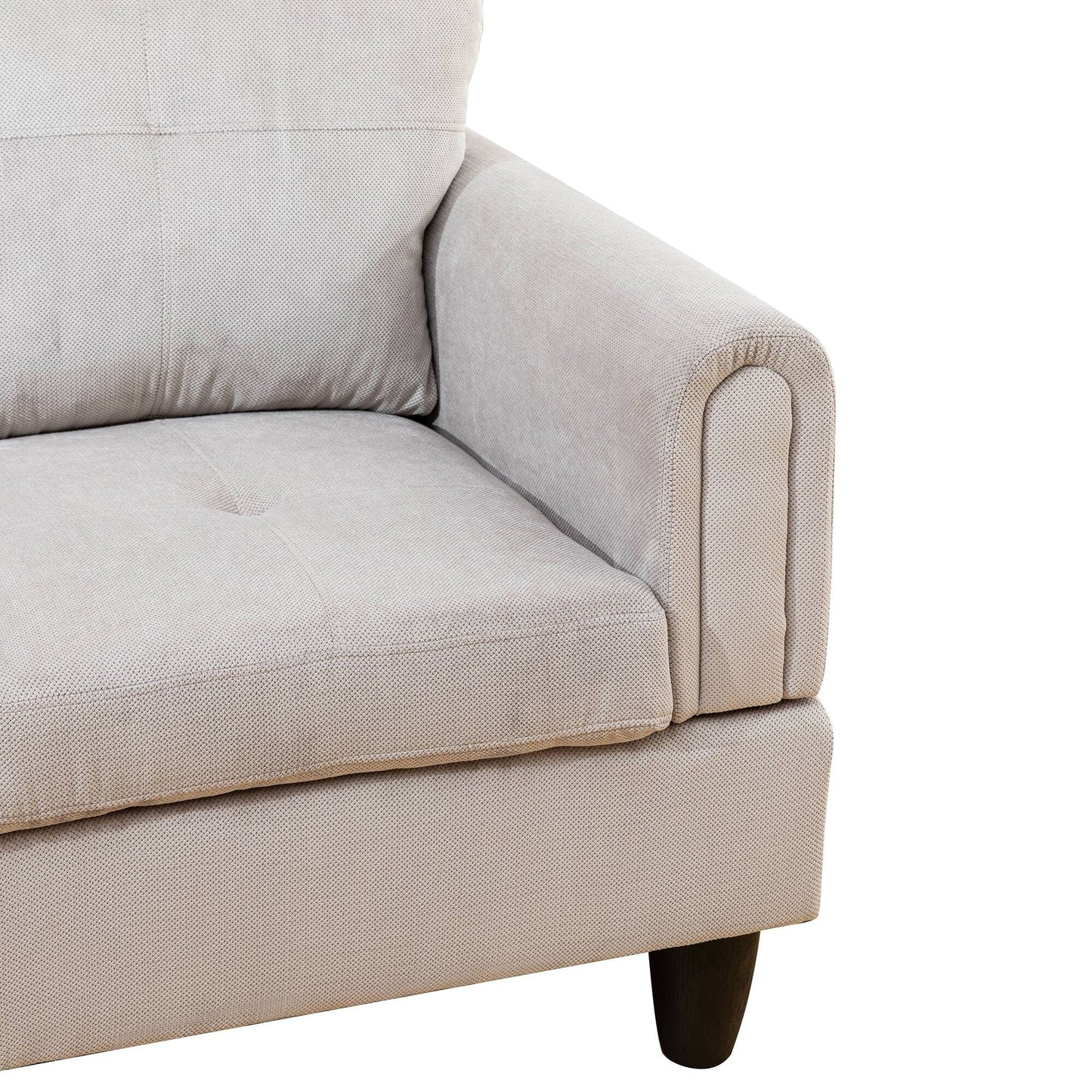 Ensemble de canapés de salon 3 pièces en velours côtelé gris et blanc