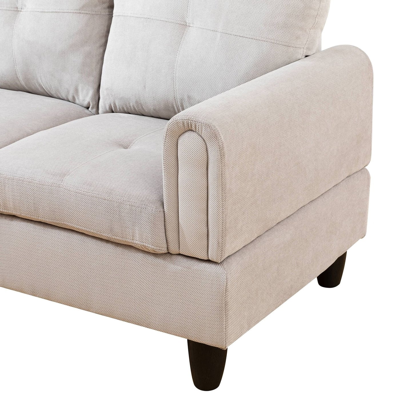 Ensemble de canapés de salon 3 pièces en velours côtelé gris et blanc