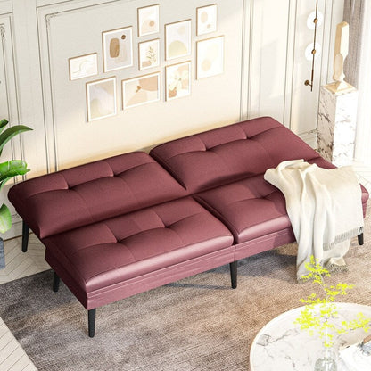 Canapé-lit futon convertible Grondin, dossier réglable sur 5 angles avec 2 oreillers, fauteuil inclinable de style moderne