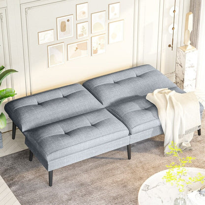 Canapé-lit futon convertible Grondin, dossier réglable sur 5 angles avec 2 oreillers, fauteuil inclinable de style moderne