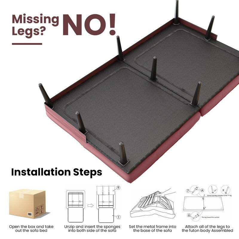 Canapé-lit futon convertible Grondin, dossier réglable sur 5 angles avec 2 oreillers, fauteuil inclinable de style moderne