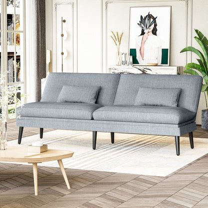Canapé-lit futon convertible Grondin, dossier réglable sur 5 angles avec 2 oreillers, fauteuil inclinable de style moderne