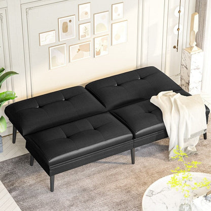 Canapé-lit futon convertible Grondin, dossier réglable sur 5 angles avec 2 oreillers, fauteuil inclinable de style moderne