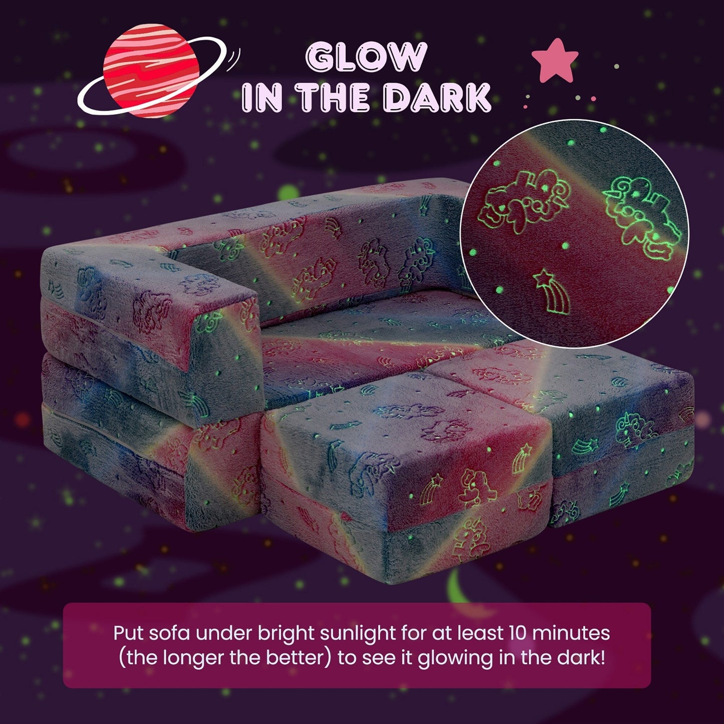 Canapé pliant 3 en 1 pour bébé Gymax, amovible et lavable en machine