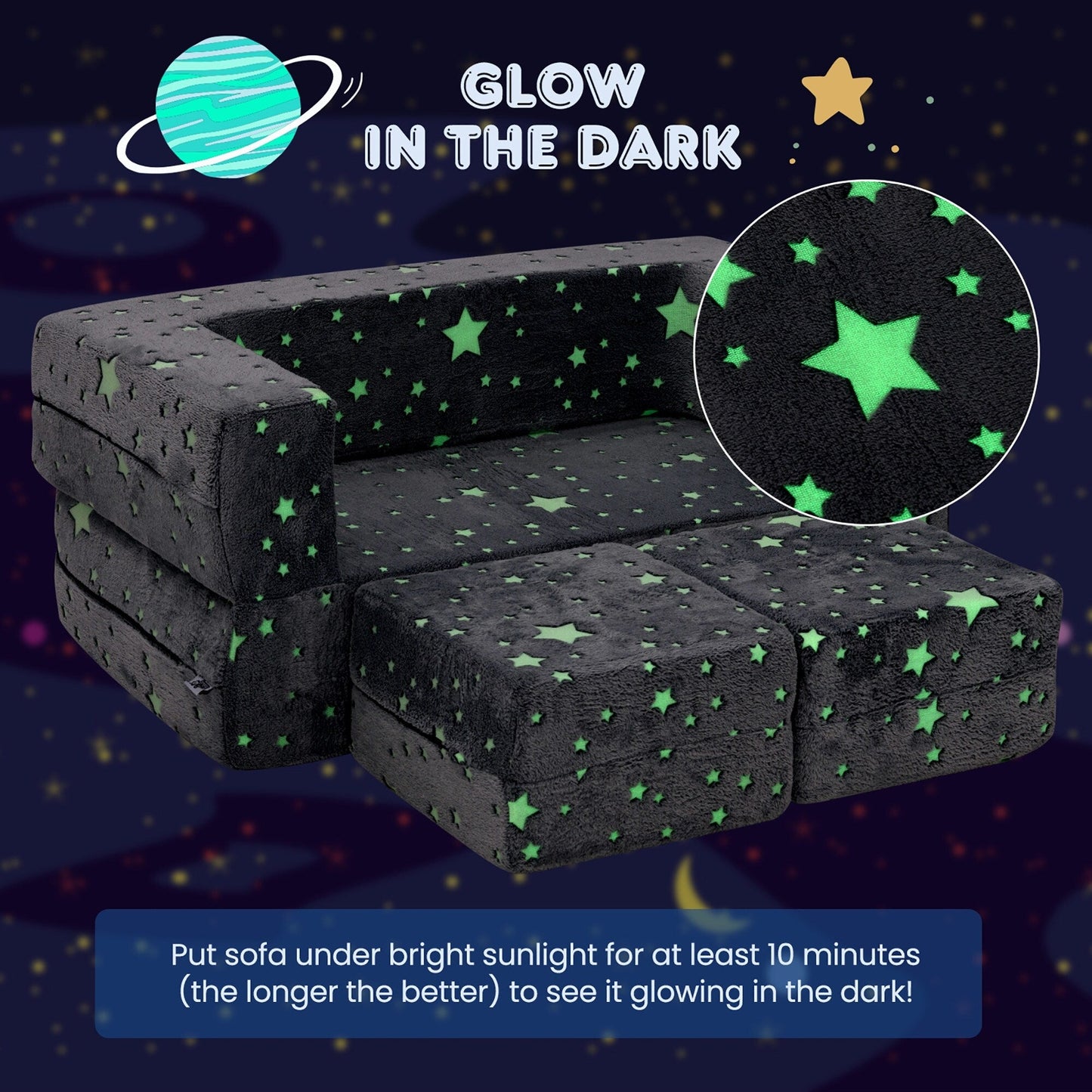 Canapé pliant 3 en 1 pour bébé Gymax, amovible et lavable en machine