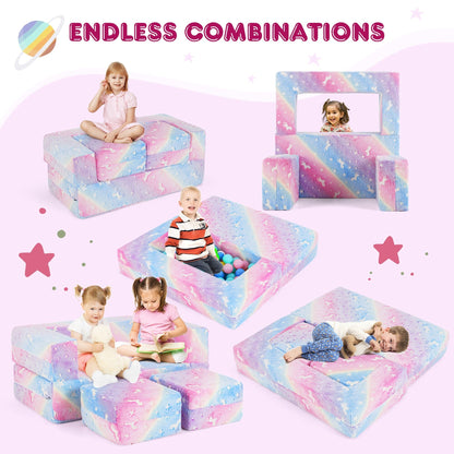 Canapé pliant 3 en 1 pour bébé Gymax, amovible et lavable en machine