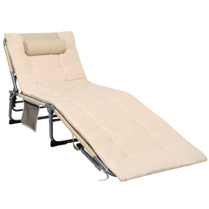 Chaise longue inclinable rembourrée surdimensionnée Gymax 4 plis