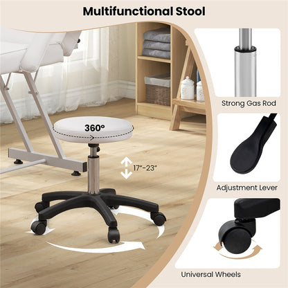 Chaise faciale Gymax 73'' avec tabouret hydraulique avec accoudoirs amovibles et