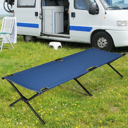 Lit de camping pliant Gymax robuste pour adultes et enfants avec système de transport