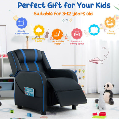 Fauteuil inclinable ergonomique en cuir pour enfants Gymax avec repose-pieds