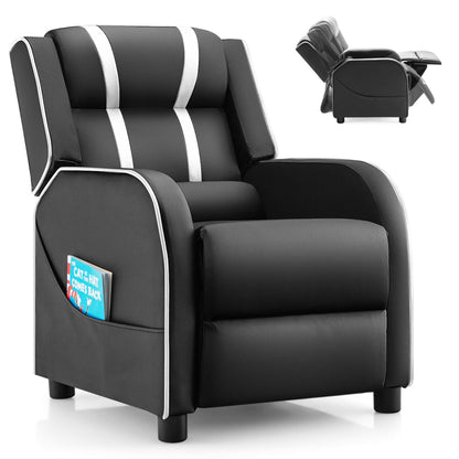 Fauteuil inclinable ergonomique en cuir pour enfants Gymax avec repose-pieds
