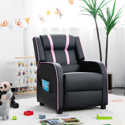Fauteuil inclinable ergonomique en cuir pour enfants Gymax avec repose-pieds