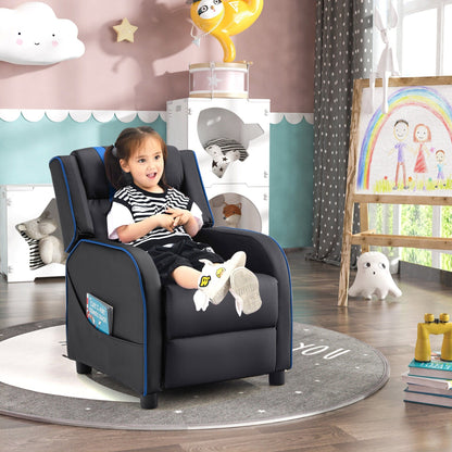 Fauteuil inclinable ergonomique en cuir pour enfants Gymax avec repose-pieds