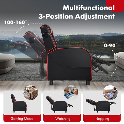 Fauteuil inclinable de massage et de jeu Gymax en cuir PU