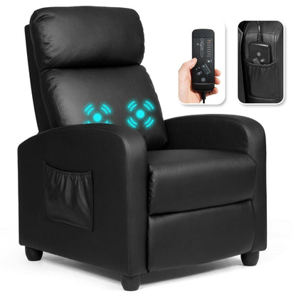 Fauteuil inclinable massant Gymax, canapé simple, siège rembourré avec repose-pieds