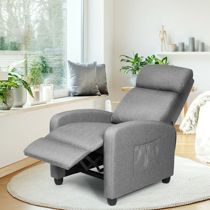 Fauteuil inclinable massant Gymax, canapé simple, siège rembourré avec repose-pieds