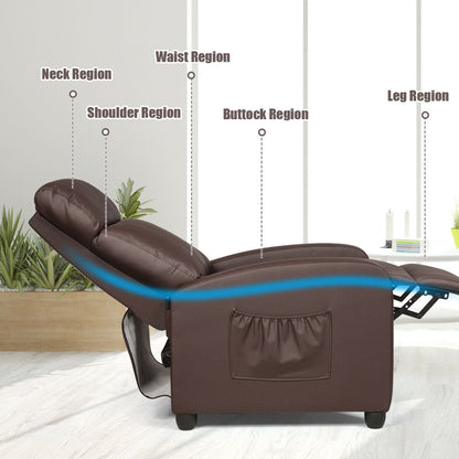 Fauteuil inclinable massant Gymax, canapé simple, siège rembourré avec repose-pieds