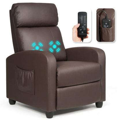 Fauteuil inclinable massant Gymax, canapé simple, siège rembourré avec repose-pieds